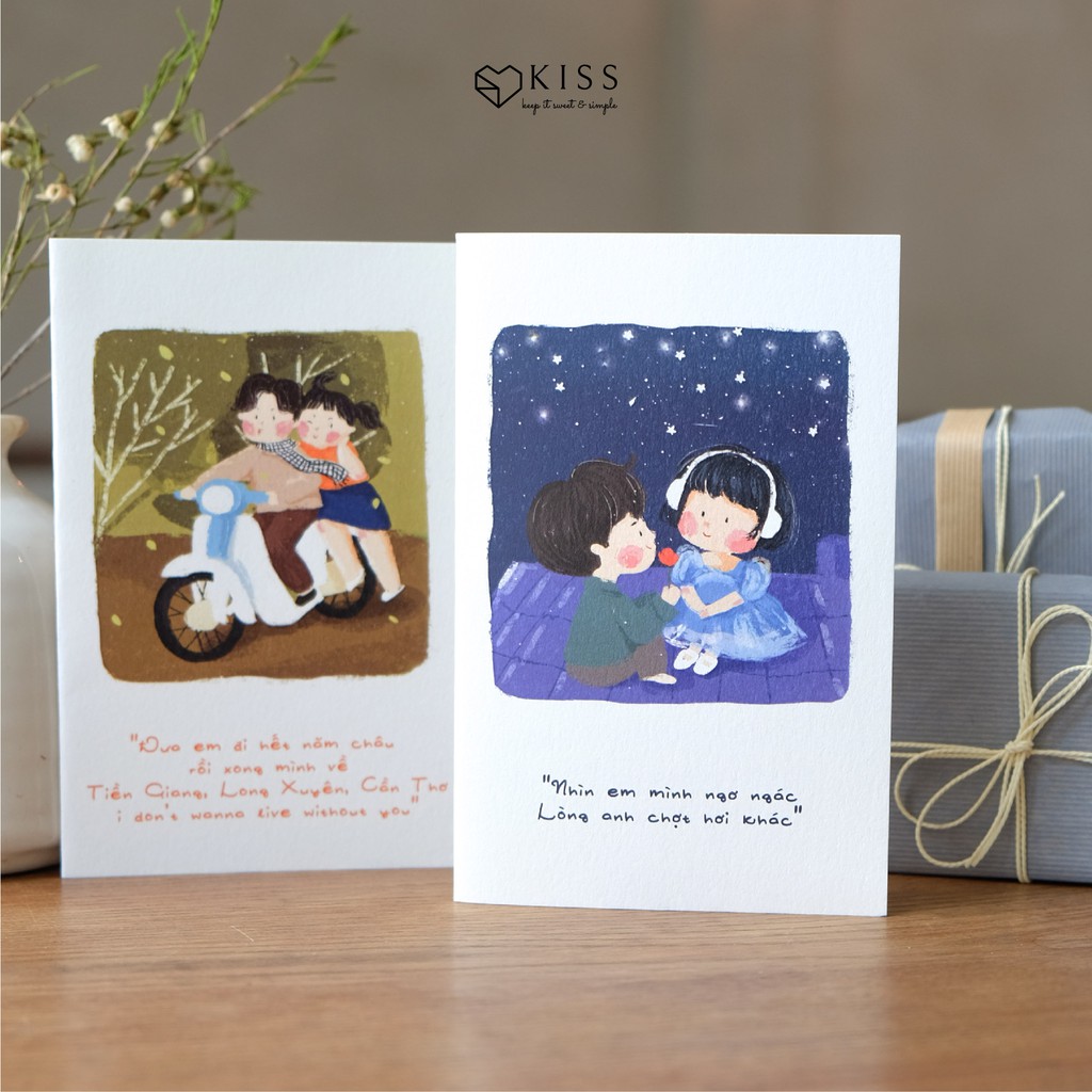 Sổ tay KISS - Thiệp Lời Bài Hát dễ thương 10x15 cm