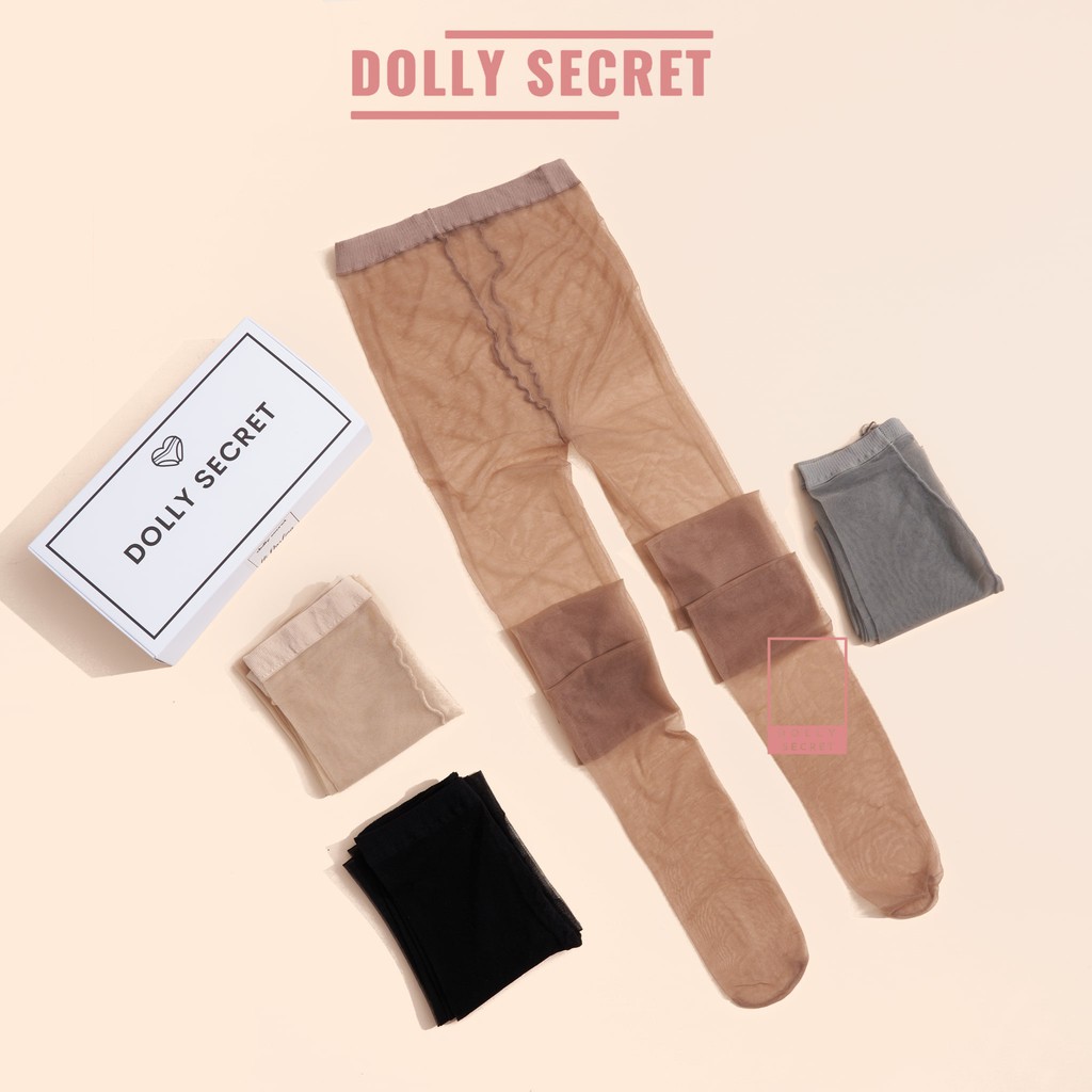 Quần tất giấy xuyên thấu tàng hình Hàn Quốc siêu mỏng siêu dai không rách dọc giá rẻ cho nữ DOLLY SECRET T12