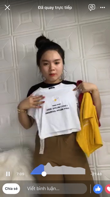 Áo thun croptop thêu hoa bông cúc ( hình thật kèm video) | BigBuy360 - bigbuy360.vn