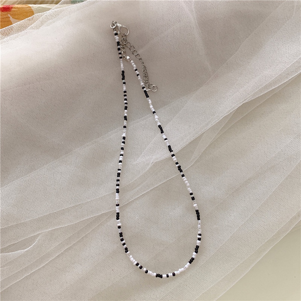 1 Vòng Cổ Xâu Hạt Màu Cầu Vồng Phong Cách Bohemian Hàn Quốc