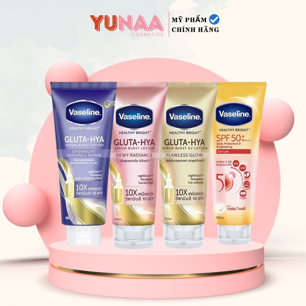 Sữa Dưỡng Thể Vaseline Healthy Bright Gluta HYA Serum 10X 50X