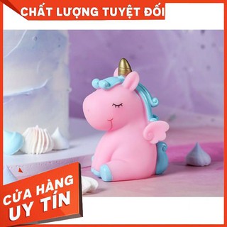 Đồ trang trí bánh kem Ngựa Unicorn - nhựa hồng