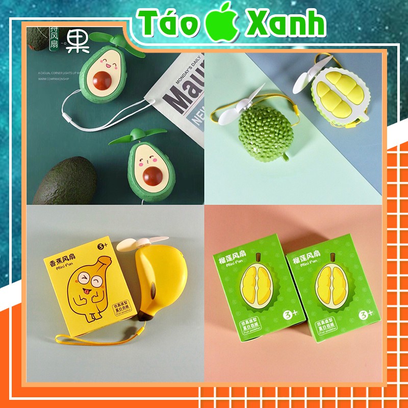 Quạt Mini Cầm Tay Hình Quả Bơ - Dễ Thương - Kèm Dây