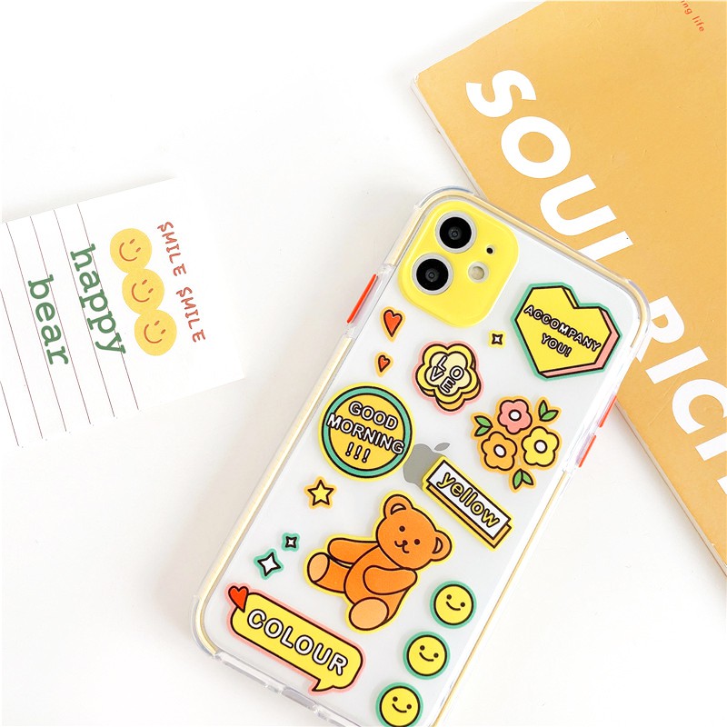 Ốp lưng iphone Bear & Dino viền màu chống trượt 5/5s/6/6plus/6s/6splus/7/7plus/8/8plus/x/xr/xs/11/12/pro/max/plus/promax | BigBuy360 - bigbuy360.vn
