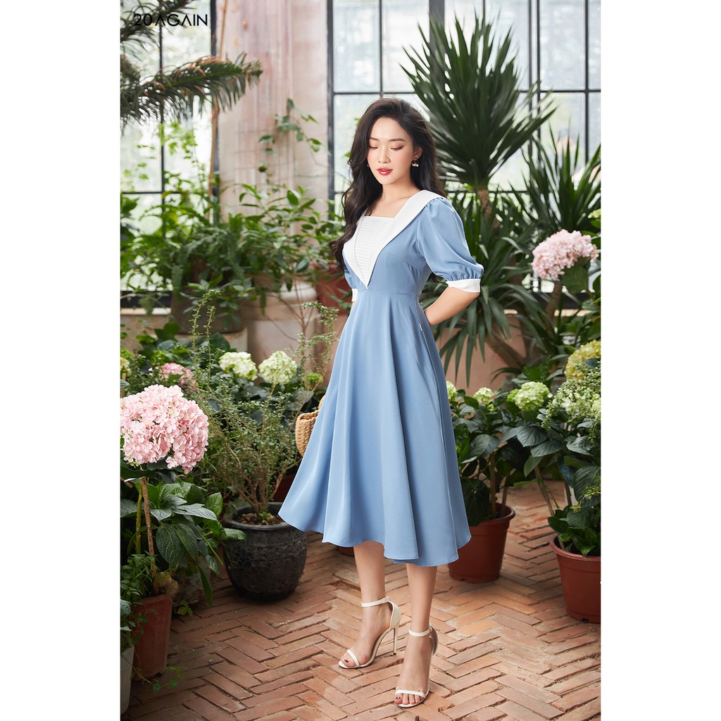 Đầm xòe xếp ly phối ngực 20Again DEA0999 | BigBuy360 - bigbuy360.vn