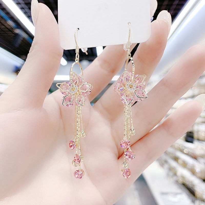Khuyên tai Haimeikang tua rua hình hoa năm cánh thời trang cao cấp cho nữ