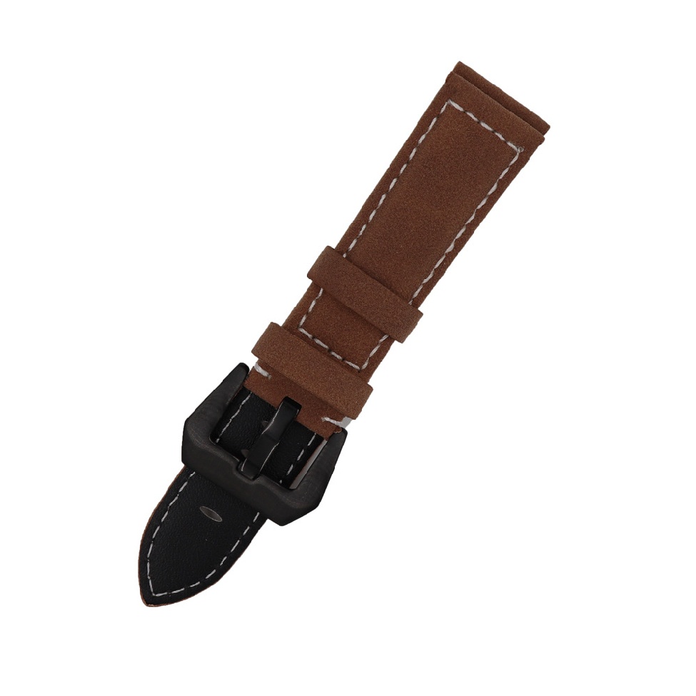 Universal Retro Genuine Leather Wristwatch Band Strap Black Buckle 18/20/22/24mm