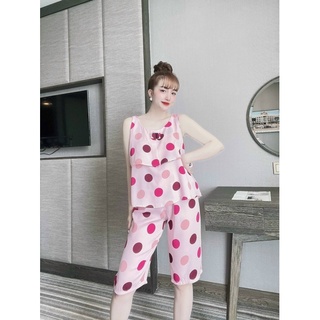 [ Freesize ] Đồ mặc nhà mặc ngủ lửng lụa MANGO 40-58kg