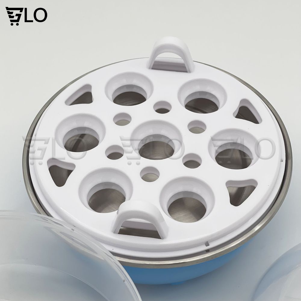 Máy Luộc Trứng Hấp Thức Ăn Đa Năng 2 Tầng, Nồi Hấp Bánh Bao, Rau Củ, Hải Sản
