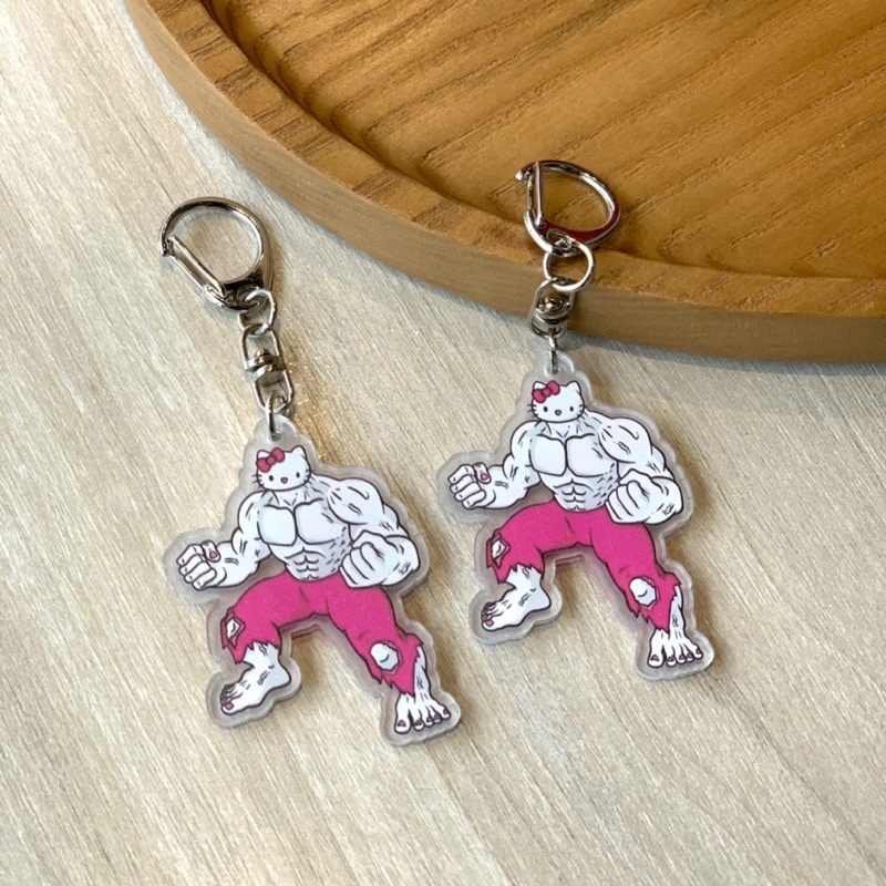 Móc Khoá Chaien Kitty Shizuka Cơ Bắp Cute Đôi Sanrito anime