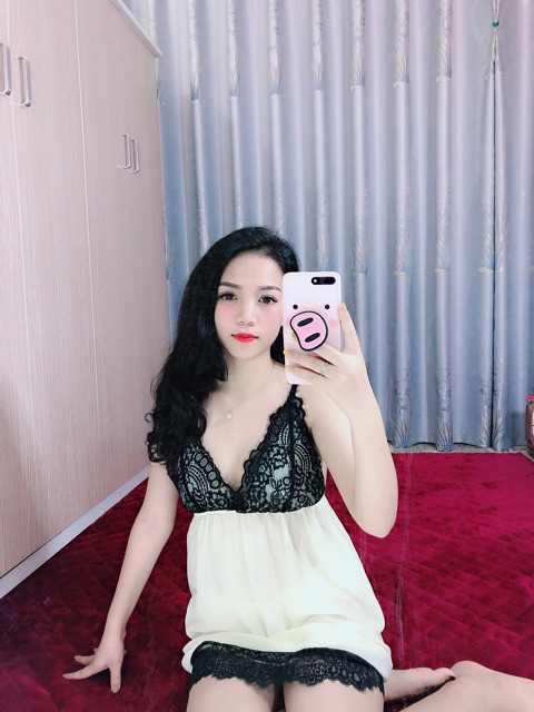 VÁY NGỦ SEXY PHỐI REN - Kèm quần