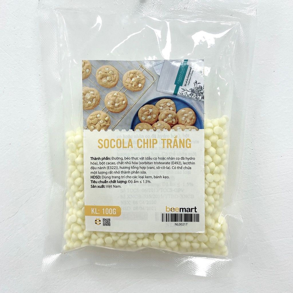 Socola chip trắng 100gr (ship xa có nguy cơ bị chảy)