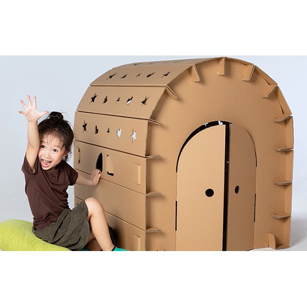 Lâu đài cho bé - Nhà lều lắp ghép bằng bìa các tông thiết kế mái vòm độc đáo sáng tạo, cho bé không gian vui chơi riêng