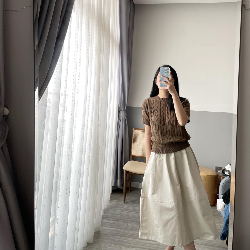 Al835  - áo len vặn thừng thêu ngựa