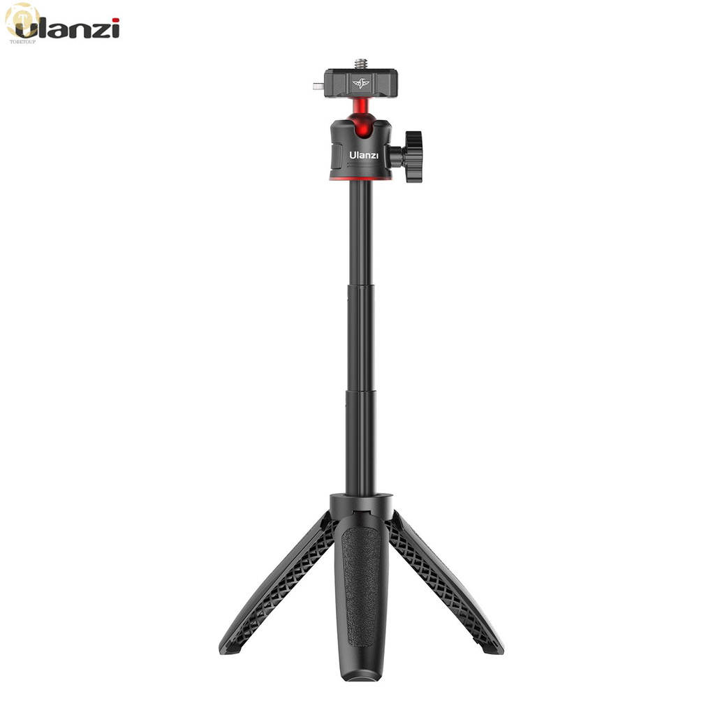 Shipped within 12 hours】 Ulanzi 2-in-1 Quick Release Selfie Stick Tripod 28cm/11in 3-level Adjustable 1.5KG Payload with Quick Release Ball Head Horizontal Vertical Shooting for DSLR Smartphone