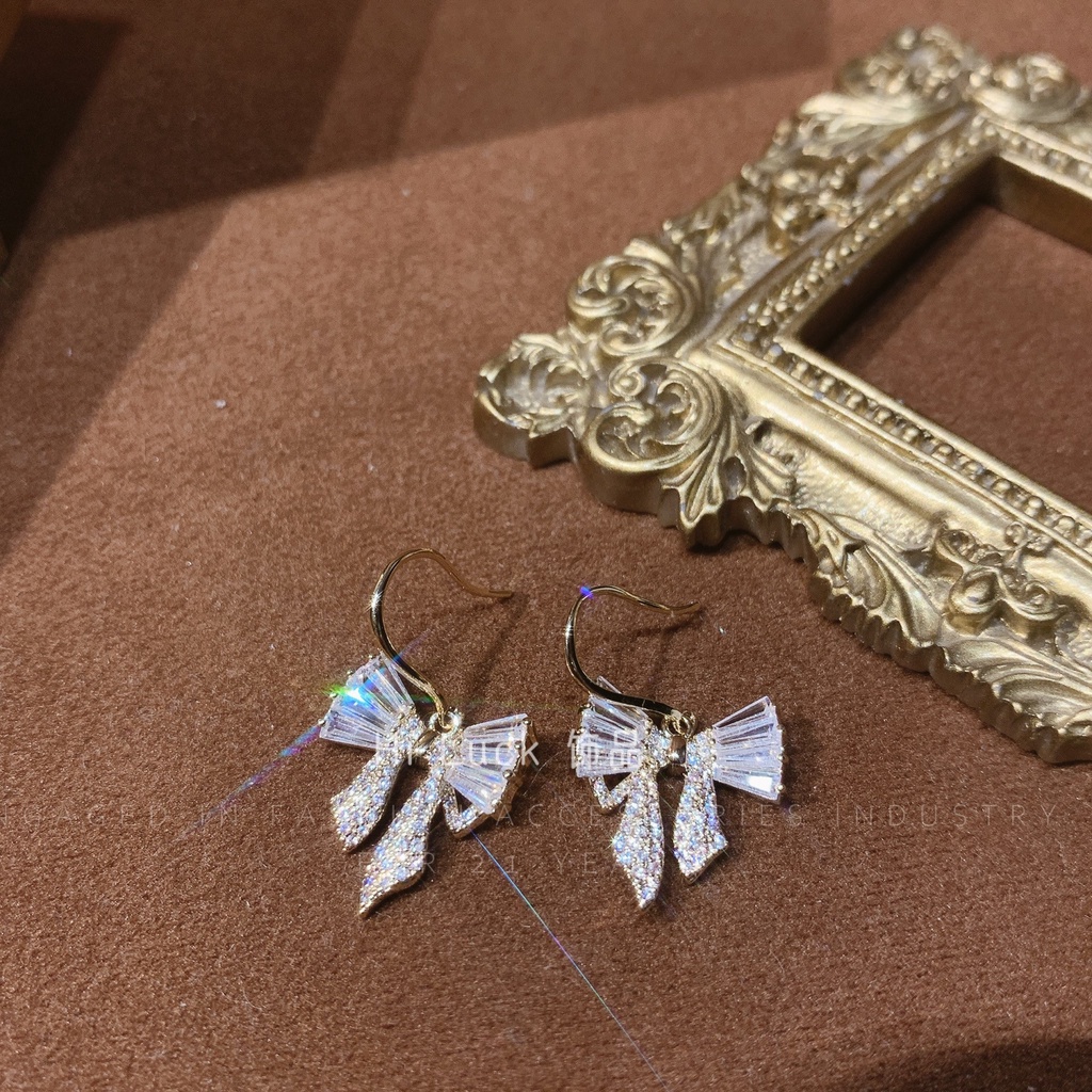 Bông Tai Hình Nơ Đính Đá Thời Trang 2022 Dành Cho Nữ