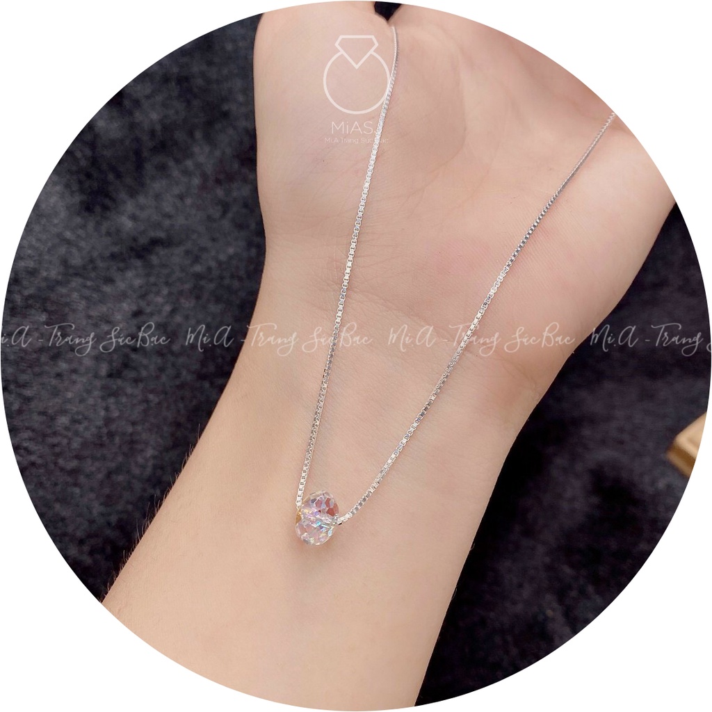 Dây chuyền nữ bạc Ý S925 MiASJ thời trang kèm mặt đá pha lê cao cấp DM0008