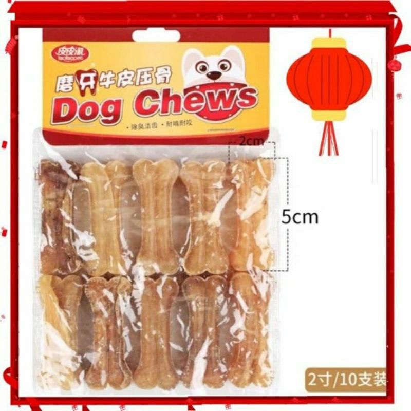 xương da bò gặm sạch răng cho chó túi 10c 5cm