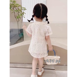 Thỏ, đầm ren cao cấp  thêu thỏ đi học cho bé size 10-30k