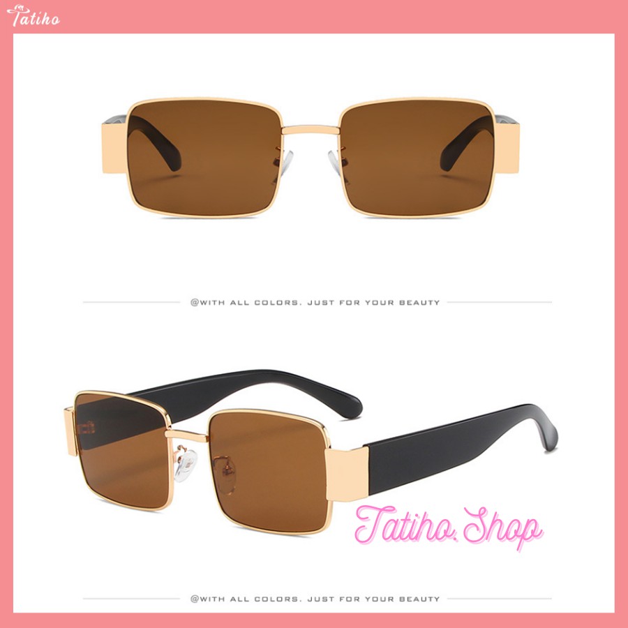 [HÀNG XỊN, GIÁ TỐT] Kính Mát (Kính Râm) Cao Cấp Hình Vuông Gọng Kim Loại Phong Cách Châu Âu- Carl Fitow - Mã MK005