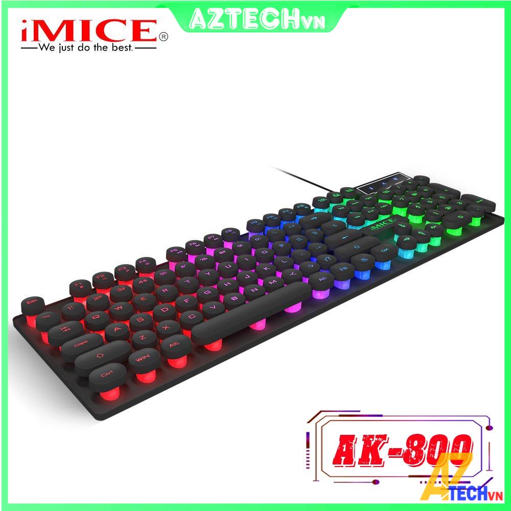 BỘ BÀN PHÍM GAMING, KEYBOARD IMICE AK800 GIẢ CƠ LED RGB - BẢO HÀNH 12 THÁNG