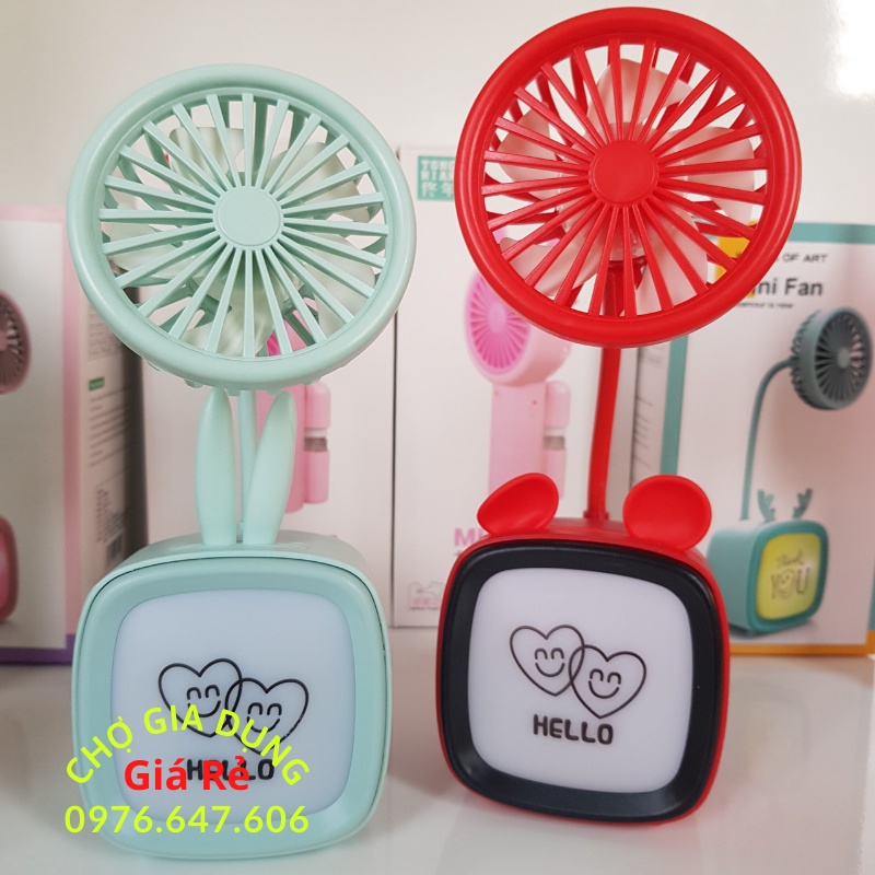 Quạt Tích Điện Mini Để Bàn Siêu Dễ Thương