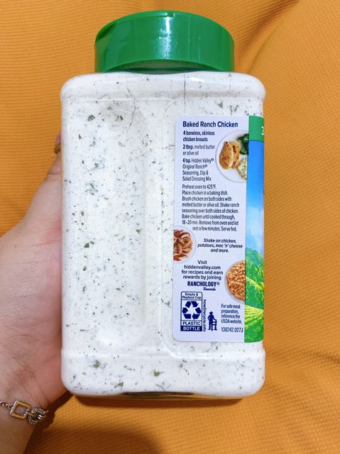 Sốt salad dạng bột Hidden Valley the original Ranch seasoning 0 calo ( gymer ,eat clean , keto)