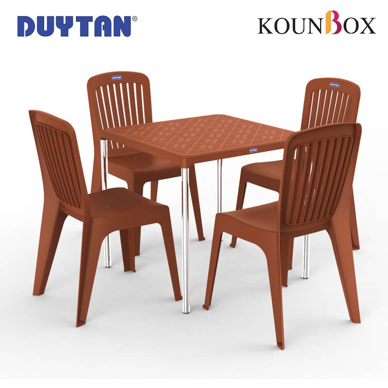 Bàn nhựa vuông chân inox cao cấp Duy Tân ( 75 x 75 x 72 cm) | BigBuy360 - bigbuy360.vn