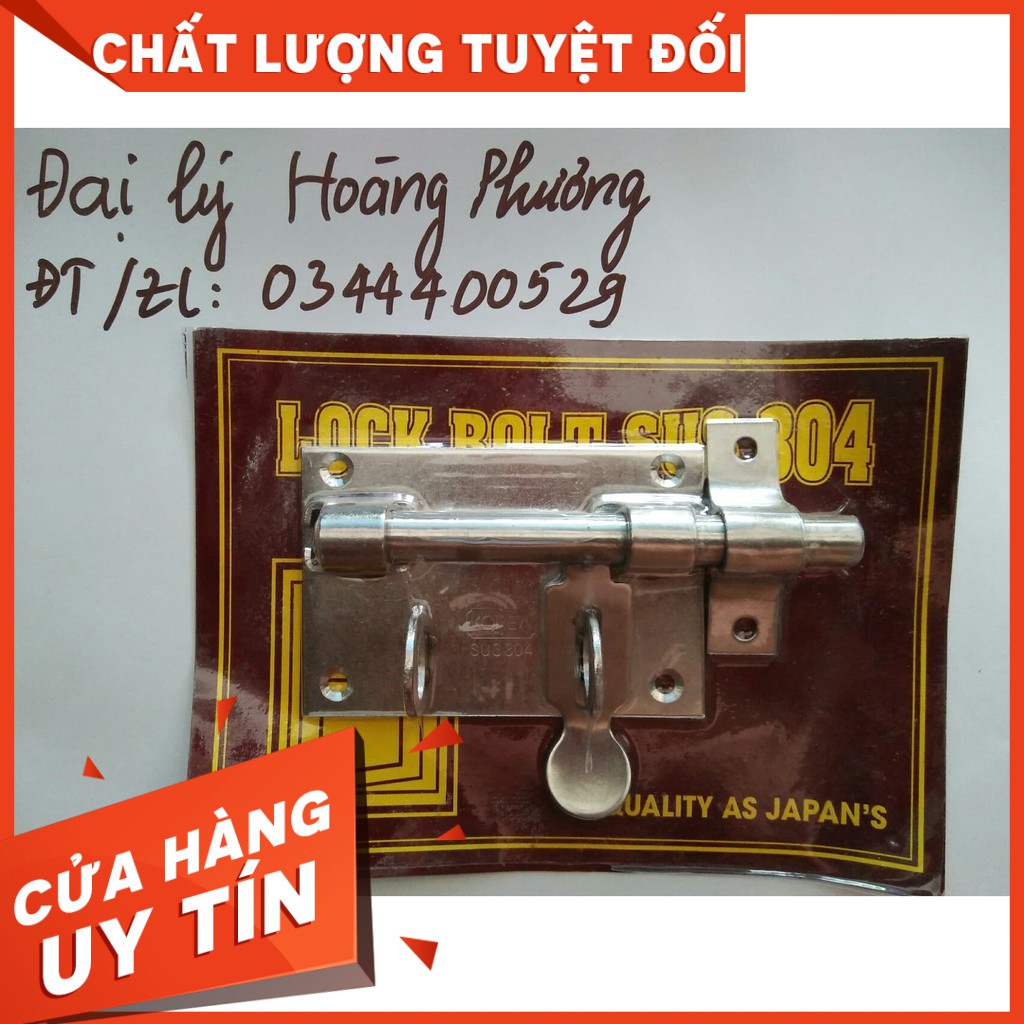 khóa chốt cửa ngang inox (tăng kèm vít inox)