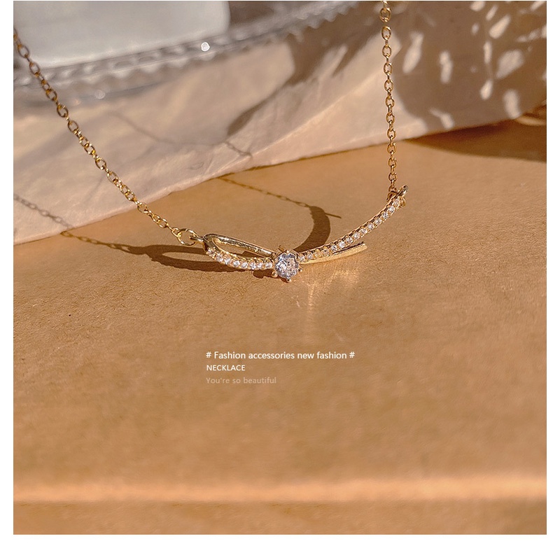 Vòng cổ Mặt Nơ Đính Đá zircon Thời Trang Cho Nữ
