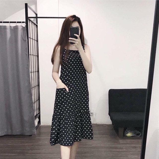 Váy chấm bi 2 dây