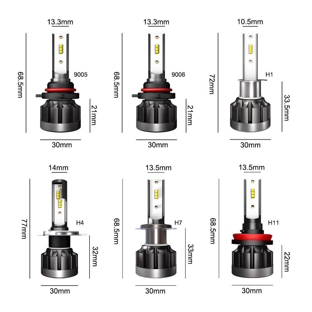 Đèn pha LED H4 H7 H11 H8 H9 900S 9006 12V CSP 6000k cho xe hơi đèn cảm ứng