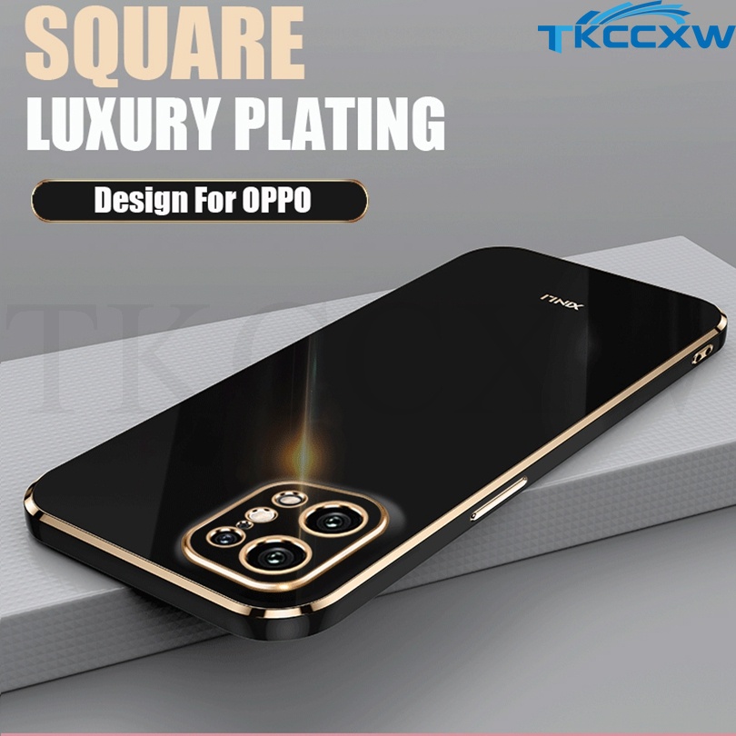 Ốp Điện Thoại Silicon Dẻo Viền Vuông Mạ Màu Sang Trọng Cho OPPO Find X5 Pro X3 X5 Lite X3 X2 Neo Reno 6 Lite
