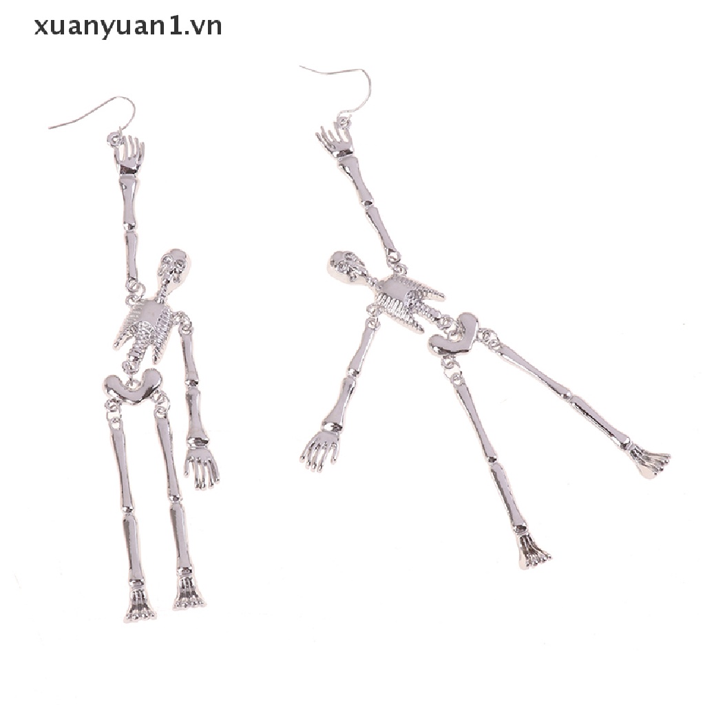 Khuyên Tai Nữ Trang Tạo Hình Bộ Xương Phong Cách Gothic