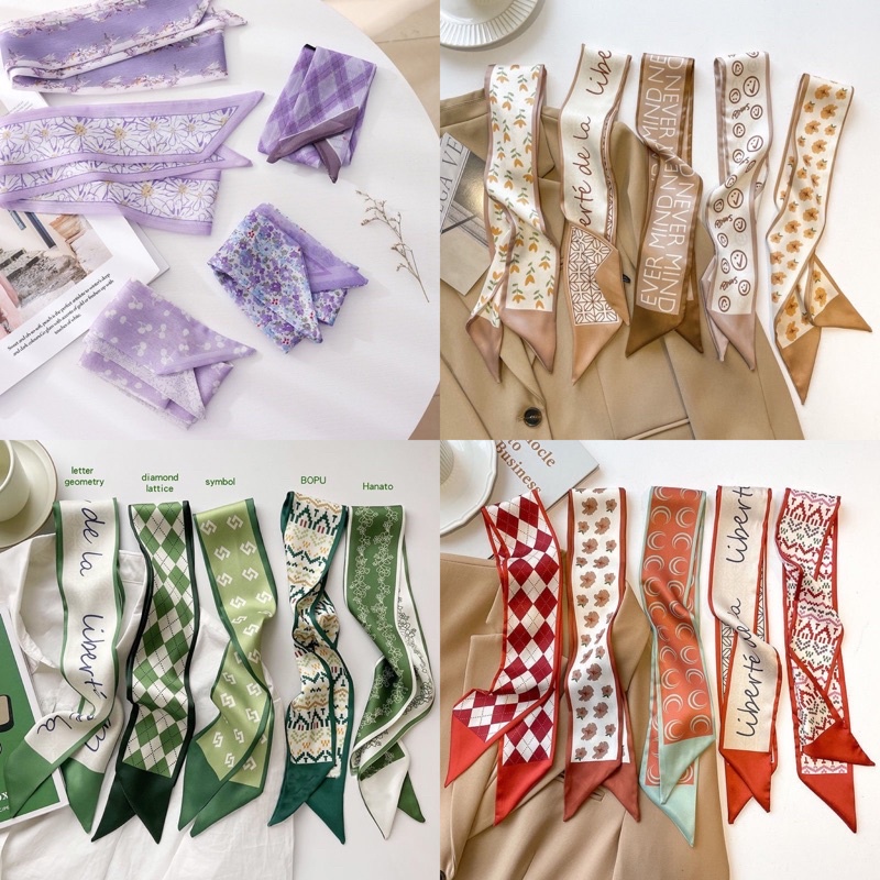 Set khăn bandana và dây turban cột tóc nhiều mẫu vintage TÍM STORE phụ kiện tóc nữ phong cách hàn quốc