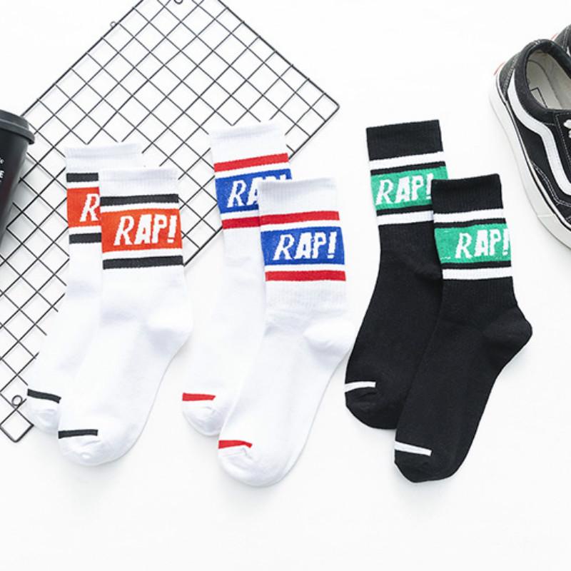 Đôi Vớ Cotton In Chữ Thời Trang Hàn Quốc Cho Nam Nữ