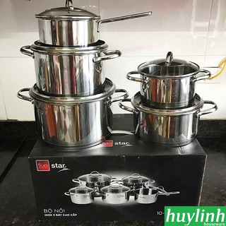Bộ 5 nồi inox 3 đáy Sillic Fivestar FS10CG2 - Inox 304 [Năm 2018]