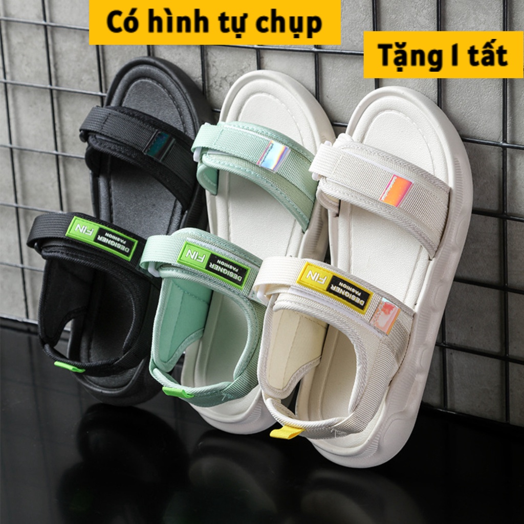 Sandal Nữ Hàn Quốc 2023 quai dán, dép quai hậu đi học, đi chơi, HÌNH THẬT, TẶNG TẤT