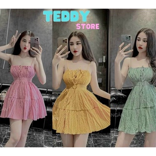 Đầm nữ 2 dây kiểu hàn quốc Siêu Hot , Siêu quyến rũ  🦋 Sẵn 3 Vàng - Hồng - Xanh 🦋