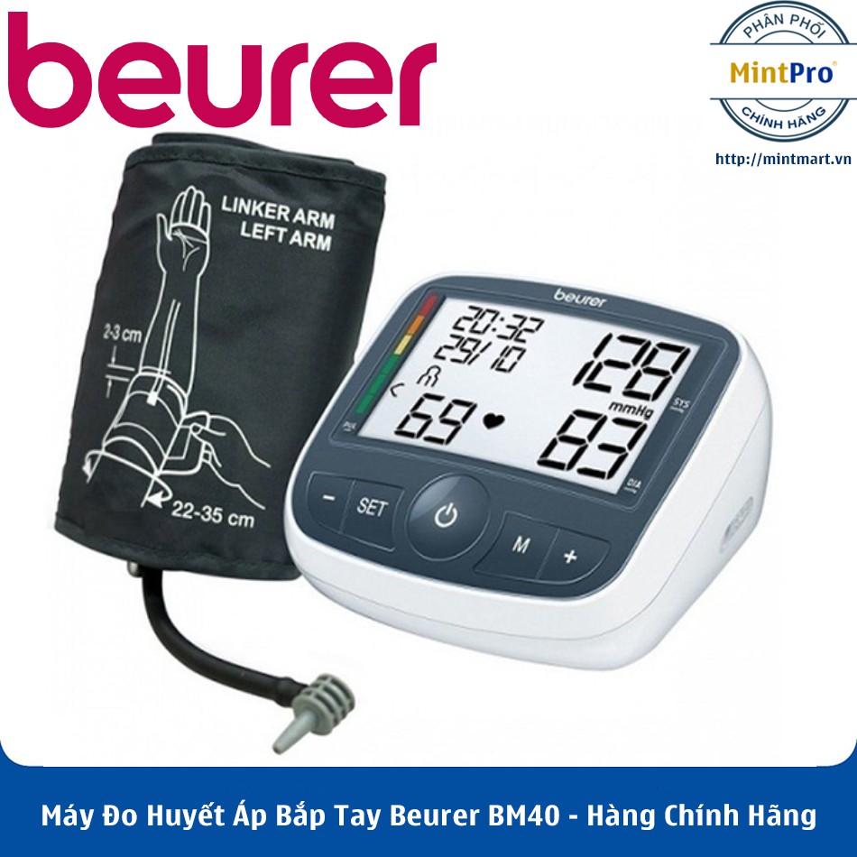 Máy Đo Huyết Áp Bắp Tay Beurer BM40 (Có Adapter) – Hàng Chính Hãng