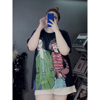[MÚP BIGSIZE 60-100KG] Áo phông 2 cô gái in full
