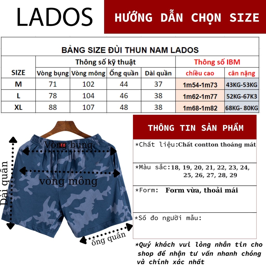 Quần nam mặc nhà có túi LADOS-4062, vải cotton co giãn thoáng mát, nhiều họa tiết