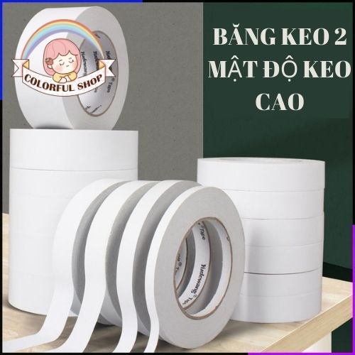 [ RẺ VÔ ĐỊCH ] Băng Dính 2 Mặt Bản 1cm 1.5 cm Cuộn Dài 10m 15m Giá Xưởng