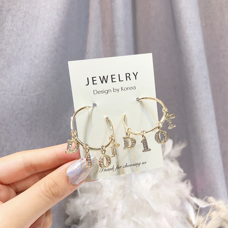 Bông tai/Khuyên tai đính Full đá pha lê cao cấp dáng sang trọng quý phái - K048ZR/109AL