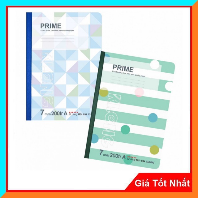 Vở Kẻ Ngang Prime Klong - 200 Trang; MS: 894- Ruột Vở Dày, Độ Trắng Tự Nhiên