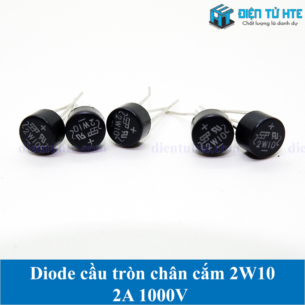 Bộ 5 Diode cầu 2A 1000V tròn chân cắm 2W10 SEP [CN2]