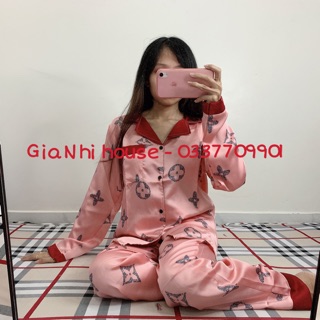 Bộ pijama lụa satin tay dài quần dài