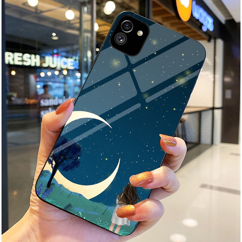 Ốp Lưng SAMSUNG GALAXY A03 Ốp kính bóng cao cấp Phi Hành Gia