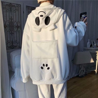 Áo Hoodie cao tay dài Áo Hoodie xuyên biên giới gấu trúc có mũ trùm đầu Áo khoác nam sáng tạo dễ thương Cardigan lông cừu in hình gấu mùa thu đông