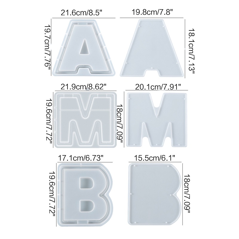 Sa Khuôn Silicone Làm Hộp Đựng Tiền Xu Hình Chữ Cái DIY